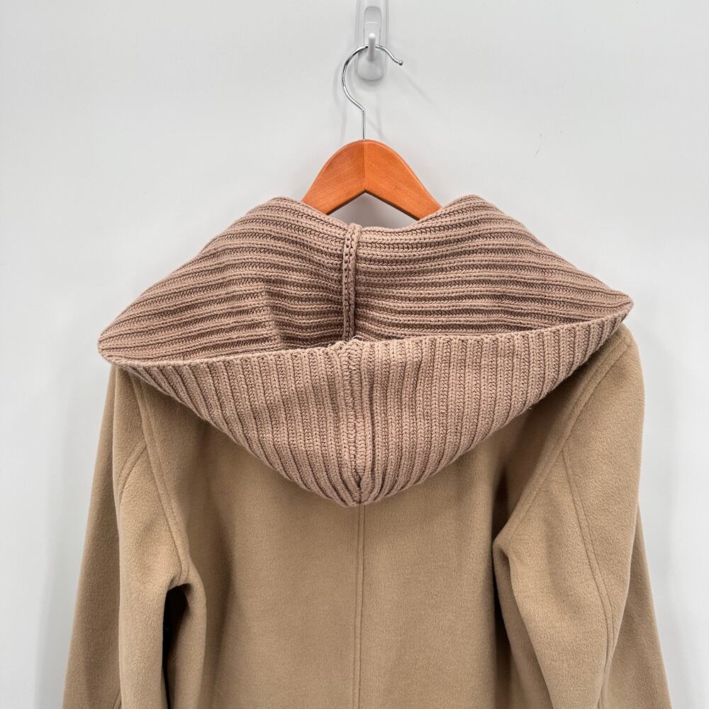 SPLENDID NWT Evereve Nikki Tan Oatmeal Hooded Pea Coat // S - Picture 12 of 15